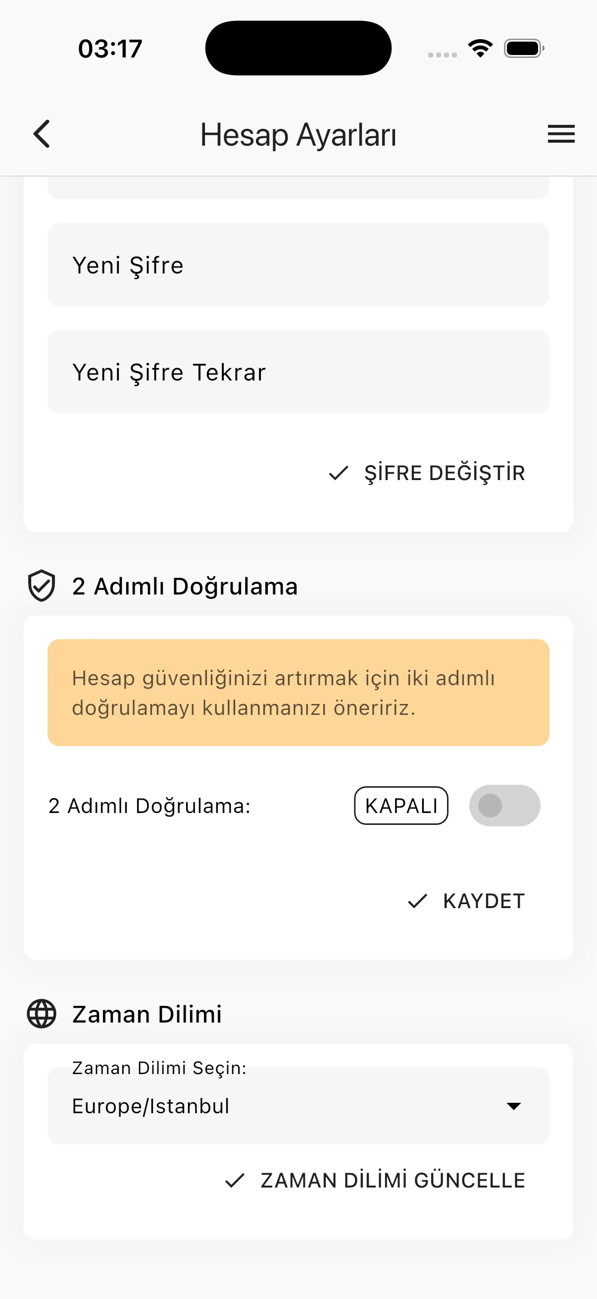 Uygulama önizlemesi